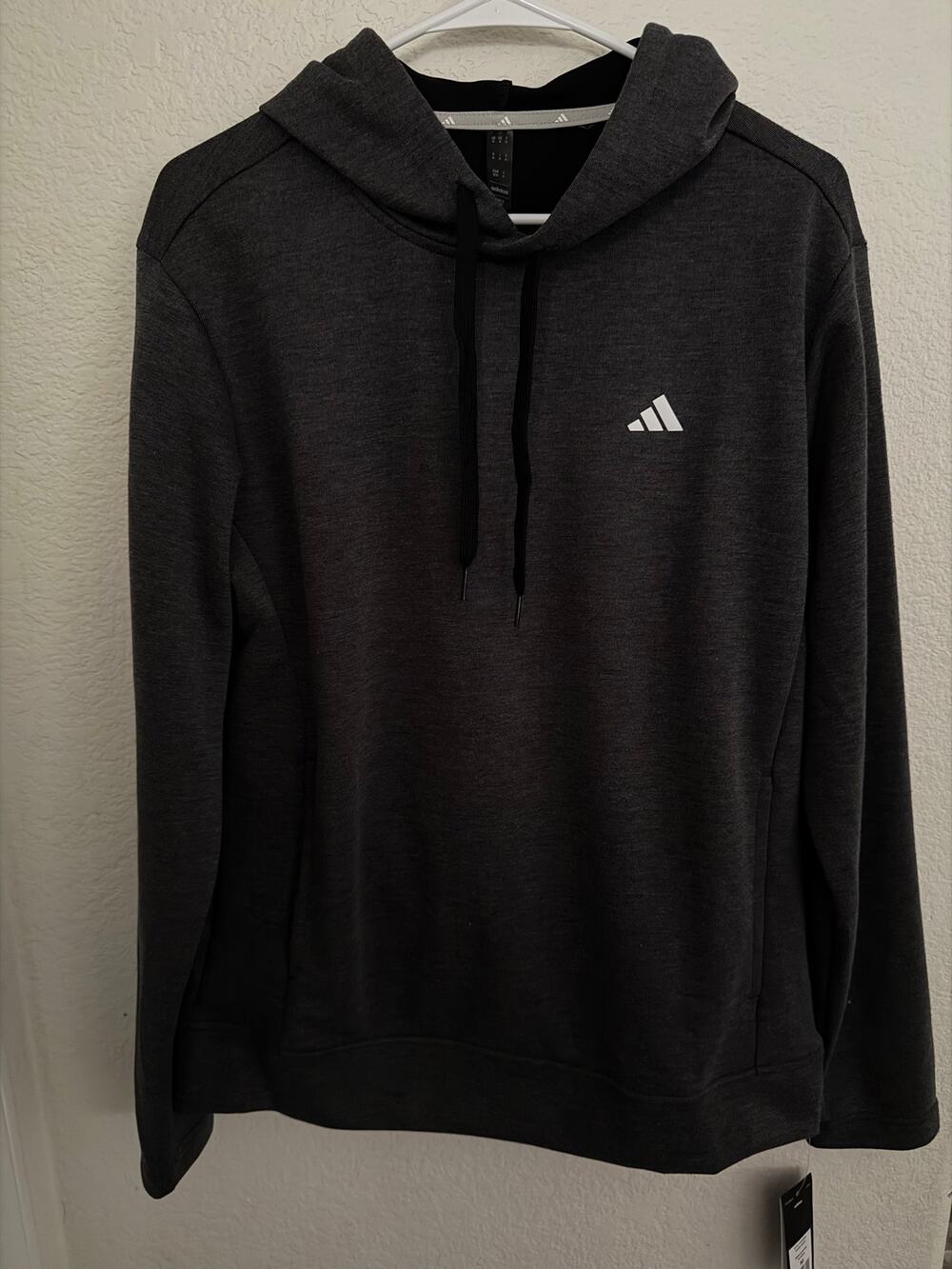 NWT Adidas Men’s Elevated Pullover Hoodie Black Heather Size Medium